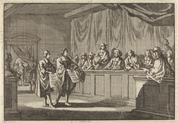 Reformed Pastors Gilly and Courdil Reading a Declaration at the Synod in Sorges Announcing Their Conversion to the Catholic Church, June 3, 1683