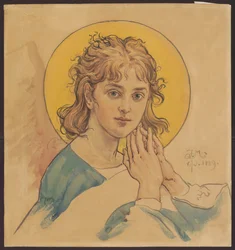 Bust of an Angel, Design for Polychromy for St. Mary