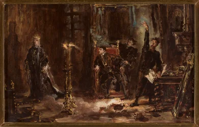 Twardowski Conjuring the Spirit of Barbara Before Sigismund Augustus, Sketch