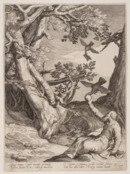 Elijah in the Wilderness Fed by Ravens, from Four Scenes from the Life of the Prophets, Isaiah, Ahajah and Elisha