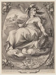 Pallas Athena, from Three Goddesses Seated in the Clouds