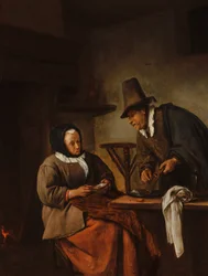An Old Couple Making Caudle