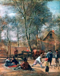Skittle Players outside an Inn, c1660