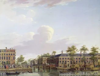 The Alms Houses on River Amstel, Amsterdam