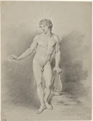 Standing Male Nude with Lyre, as Apollo