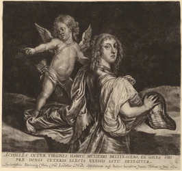 Achilles as Pyrrha with Cupid