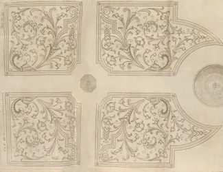 Design for a Fountain and Four Square Parterres for a Pleasure Garden