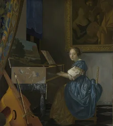 Young Woman Sitting at a Virginal. Around 1670-72
