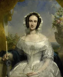 Agatha Petronella Hartsen (1814-78). In Bridal Attire on the Occasion of her Marriage to Jan van der Hoop on March 17, 1841