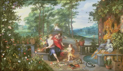 Flora and Nymphs in a Garden