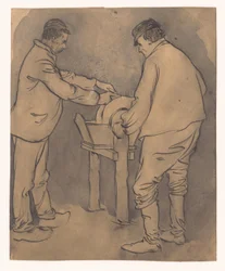 Workers at a Grindstone