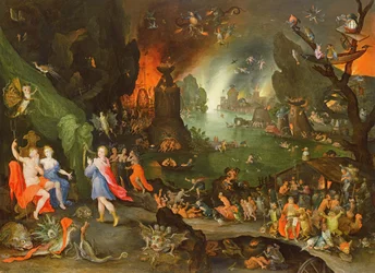 Orpheus with a Harp Playing to Pluto and Persephone in the Underworld