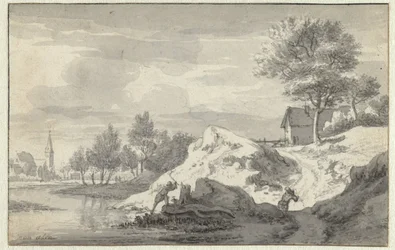 Landscape with Figures Chopping Wood on the Banks of a River