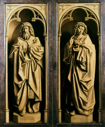 The Ghent Altarpiece. Adoration of the Mystic Lamb: John the Baptist and John the Evangelist
