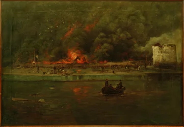 Fire at the Oil Warehouses