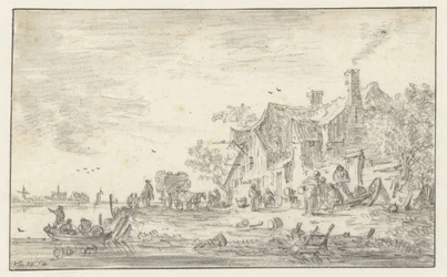 Farmhouse on the Bank of a River