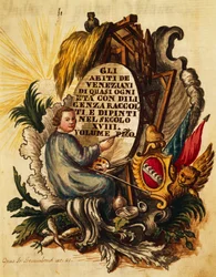 Venetian dress for all ages, diligently collected and painted, for 18th century, by Giovanni Grevembroch, title page
