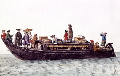 Venice lagoon boat for transport of people and goods