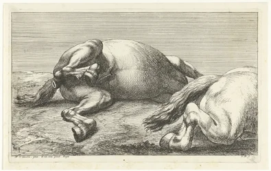 Two Fallen Horses, the Right One Seen from the Side
