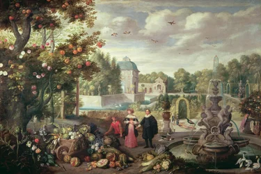 Garden Scene with Fountain