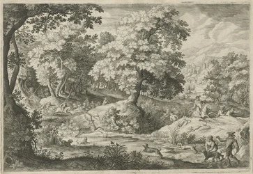 Deer Hunt in a Swamp