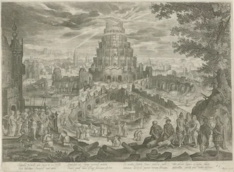 Nimrod Building the Tower of Babel (Royaalbijbel)