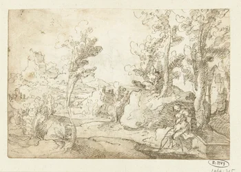 Landscape with a Figure Sitting by a Well