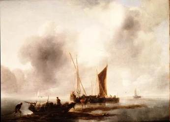 Fishermen Unloading Their Catch in a Calm