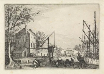 Figures on the Ice by a Brewery