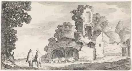 Landscape with Ruin and Two Riders