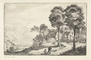 Travelers on a Path by a Village (Landscapes) (Amenissimae aliquot requculae)
