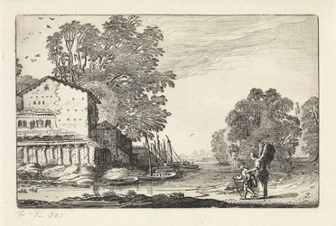 Tobias and the Angel in a Landscape with a Ruin
