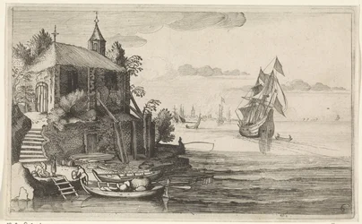 Two-Master Near a Coast with a Chapel