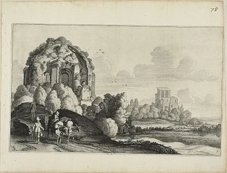 Travellers in Front of the Minerva Medica Temple in Rome