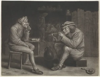 Tavern Scene with Man Lighting a Pipe