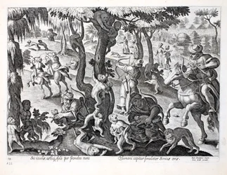 Hunting Monkeys in the Countryside, Illustration from 