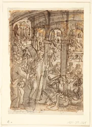 Recto: Christ Healing Paralytics near the Pool of Bethesda; Verso, above: Mercury, Patron of Travellers; Verso, below: Studies of a Man near an Open Door