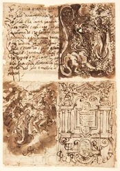 Passage Regarding the Woman of the Apocalypse, from the Book of Revelation; Woman of the Apocalypse; Frontispiece to Print Series of the Life of the Virgin; Coronation of the Virgin