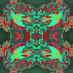 Flying Bird Pattern Green