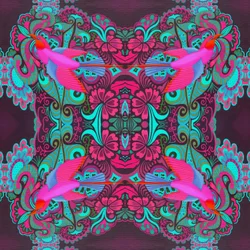 Flying Bird Pattern Maroon