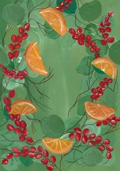 Festive Orange Berry Wreath