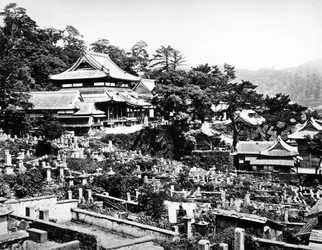Cemetery of Honrenji Temple in Chikugo-machi, Nagasaki