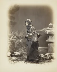Japanese woman in the snow