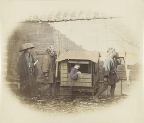 Woman carried in a norimono