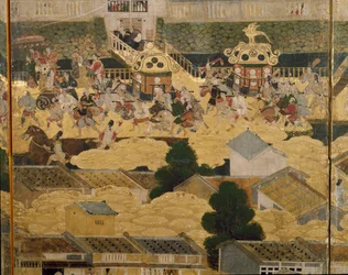 Detail of Views In and Around Kyoto (Rakuchu rakugai zu), ca.1616-24 (detail)