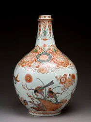 Large bottle vase, decorated in Holland in the Imari style, Ko-Imari, late 17th century