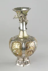 Silver, gilt and enamel shibayama vase, late 19th century