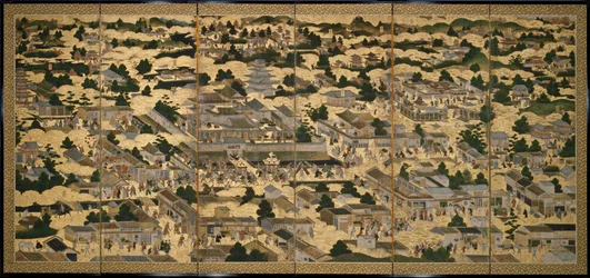 Views In and Around Kyoto (Rakuchu rakugai zu), ca.1616-24