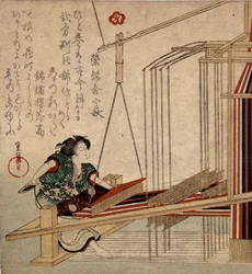 Weaving in Japan in the 18th century