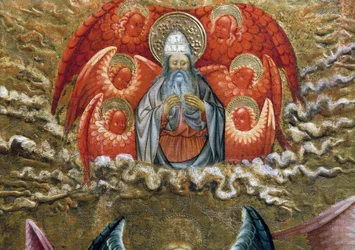 God the Father surrounded by angels, altarpiece from Verdu